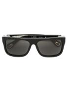 Linda Farrow Rectangular Frame Sunglasses, Black, Acetate