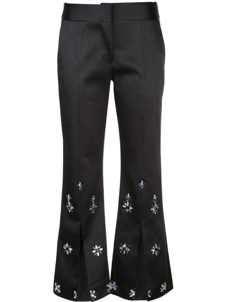 Alexis Floral Beaded Trousers - Black