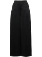 Adeam Wide Legged Satin Trousers - Black