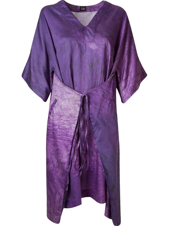 Fernanda Yamamoto V-neck Dress, Women's, Pink/purple, Cotton