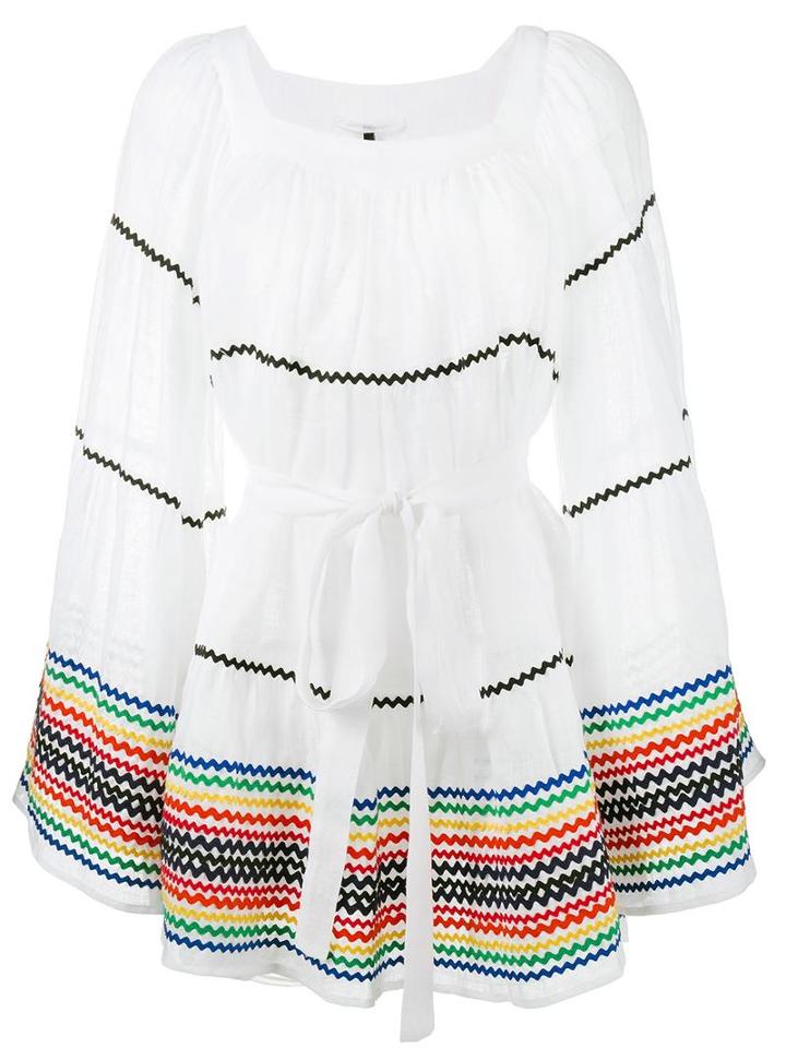 Lisa Marie Fernandez Ric Rac Peasant Dress, Women's, Size: 2, White, Linen/flax