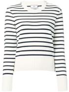 Ami Alexandre Mattiussi Button Collar Striped Jumper - White
