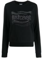 Just Cavalli Embellished Logo Sweatshirt - Black