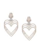 Balenciaga Heart Pearl Earrings - Silver