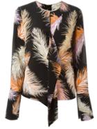 Emilio Pucci Feather Print Blouse, Women's, Size: 40, Black, Silk