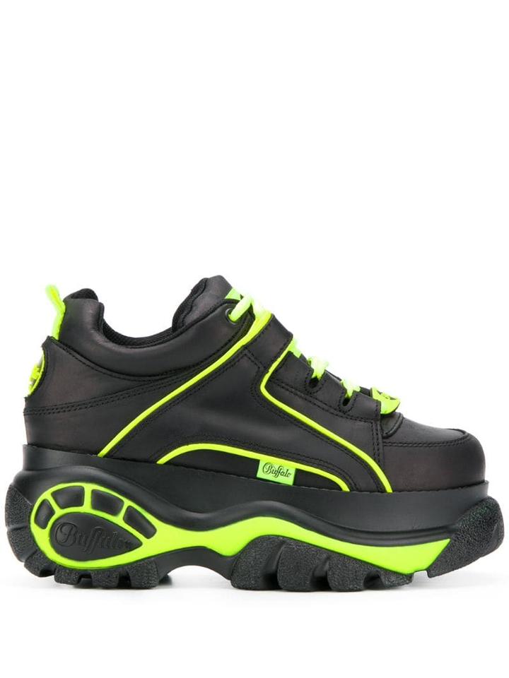 Buffalo Neon Detail Sneakers - Black