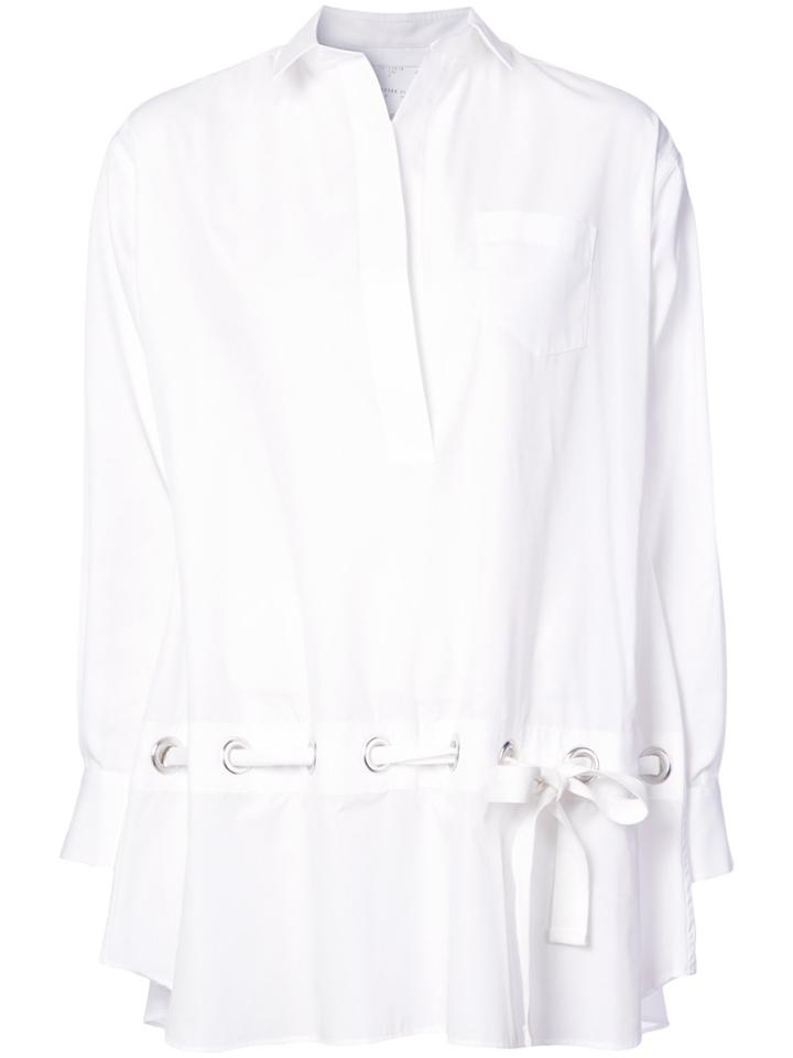 Sacai Belted Poplin Shirt - White