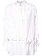 Sacai Belted Poplin Shirt - White