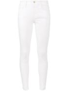 Frame Le Color White Mid Rise Skinny Jeans