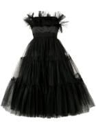 Brognano Strapless Tulle Dress - Black