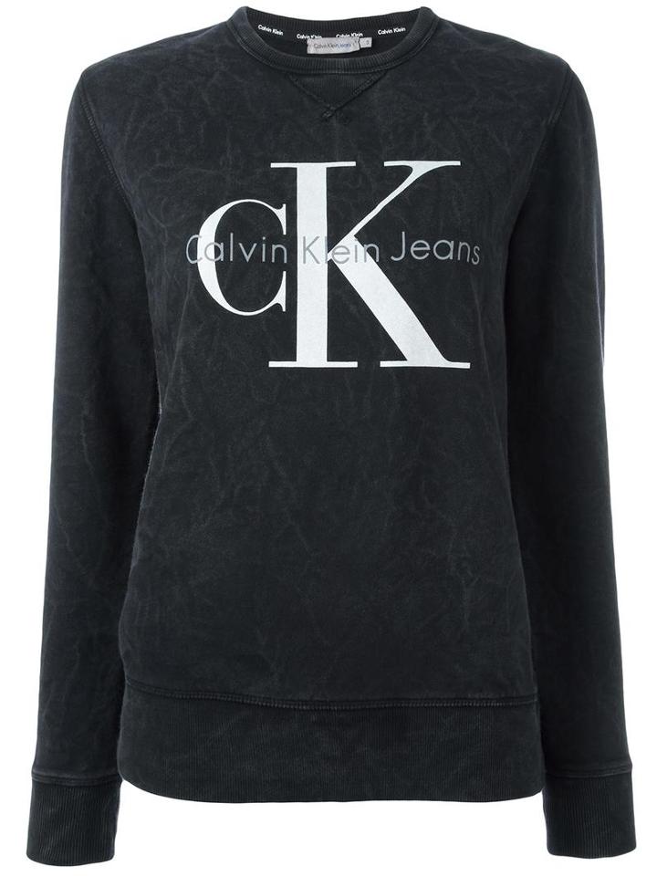 Calvin Klein Jeans Logo Print Sweatshirt, Women's, Size: Small, Grey, Cotton