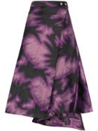 Marques'almeida Flared Tie Dye Wrap Skirt - Purple