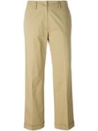 Etro Cropped Trousers, Women's, Size: 46, Green, Cotton/spandex/elastane