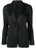 Pleats Please By Issey Miyake Pleated Single-breasted Blazer - Black