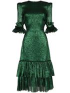 The Vampire's Wife Veneration Leaf-print Midi Dress - Green