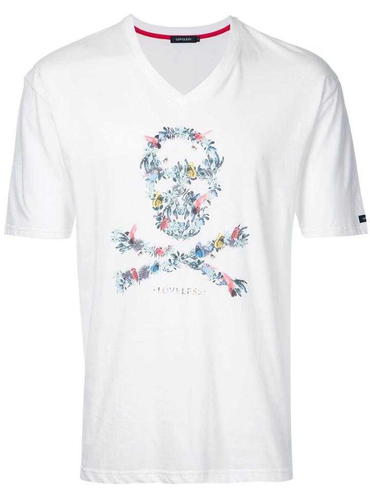 Loveless - Skull Print T-shirt - Men - Cotton - 2, White, Cotton