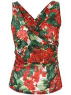 Dolce & Gabbana Portofino Print Georgette Top - Red