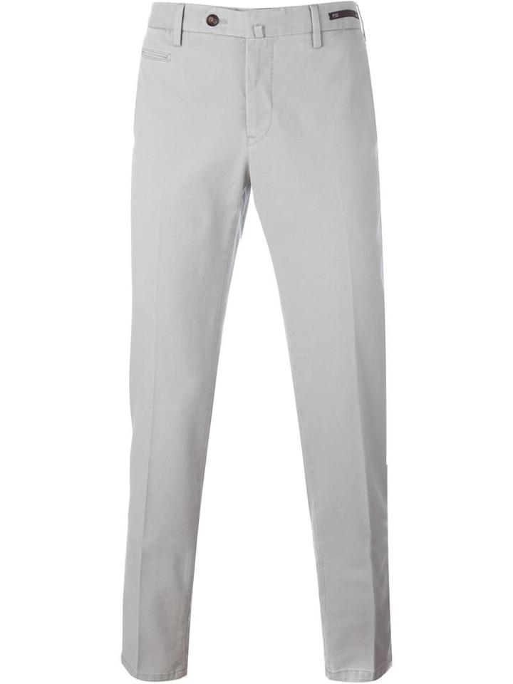 Pt01 Front Pleated Trousers, Men's, Size: 52, Grey, Cotton/spandex/elastane