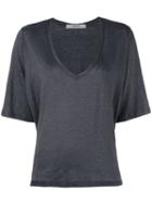 Humanoid - Draped T-shirt - Women - Linen/flax/spandex/elastane - S, Women's, Grey, Linen/flax/spandex/elastane
