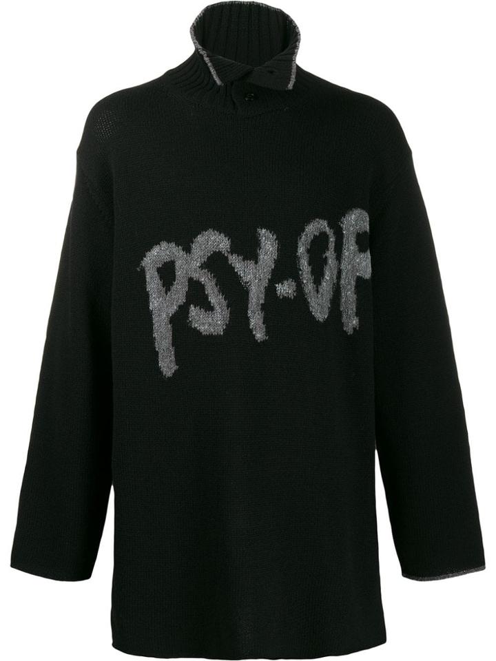 Yohji Yamamoto Psy-op Turtleneck Jumper - Black