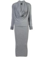 Alexandre Vauthier Draped Neck Dress - Grey