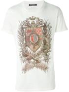 Balmain Printed T-shirt, Men's, Size: Medium, White, Cotton