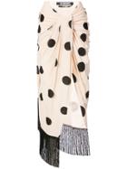 Jacquemus Polka Dot Wrap Style Skirt - Brown