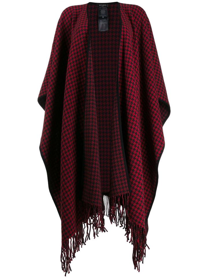 Etro Checked Asymmetric-hem Cape - Red