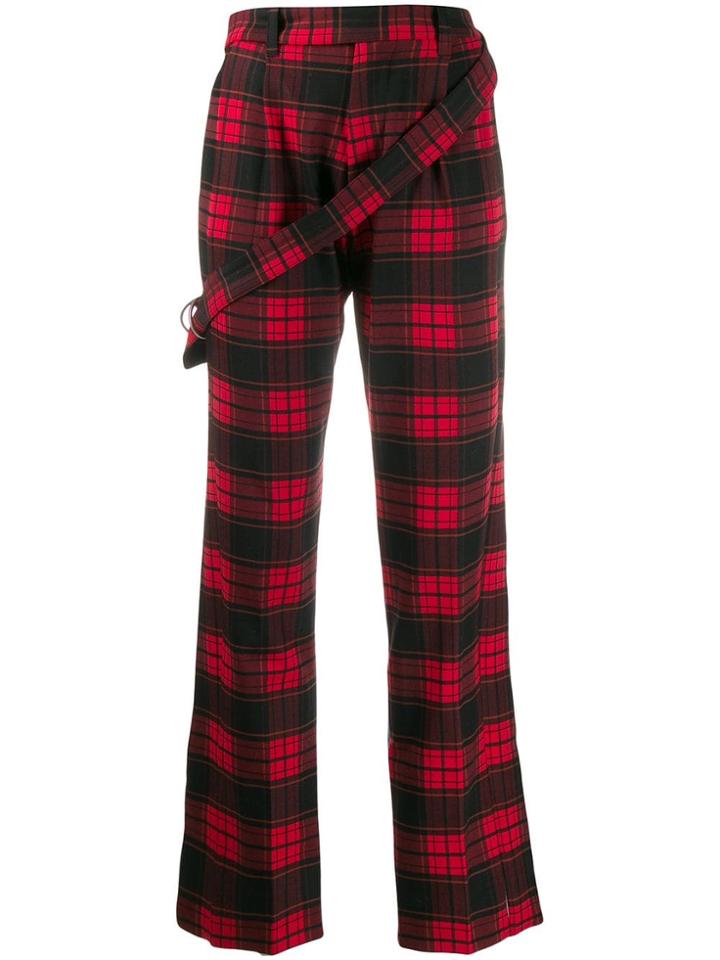 Unravel Project Checked Denim Trousers - Black
