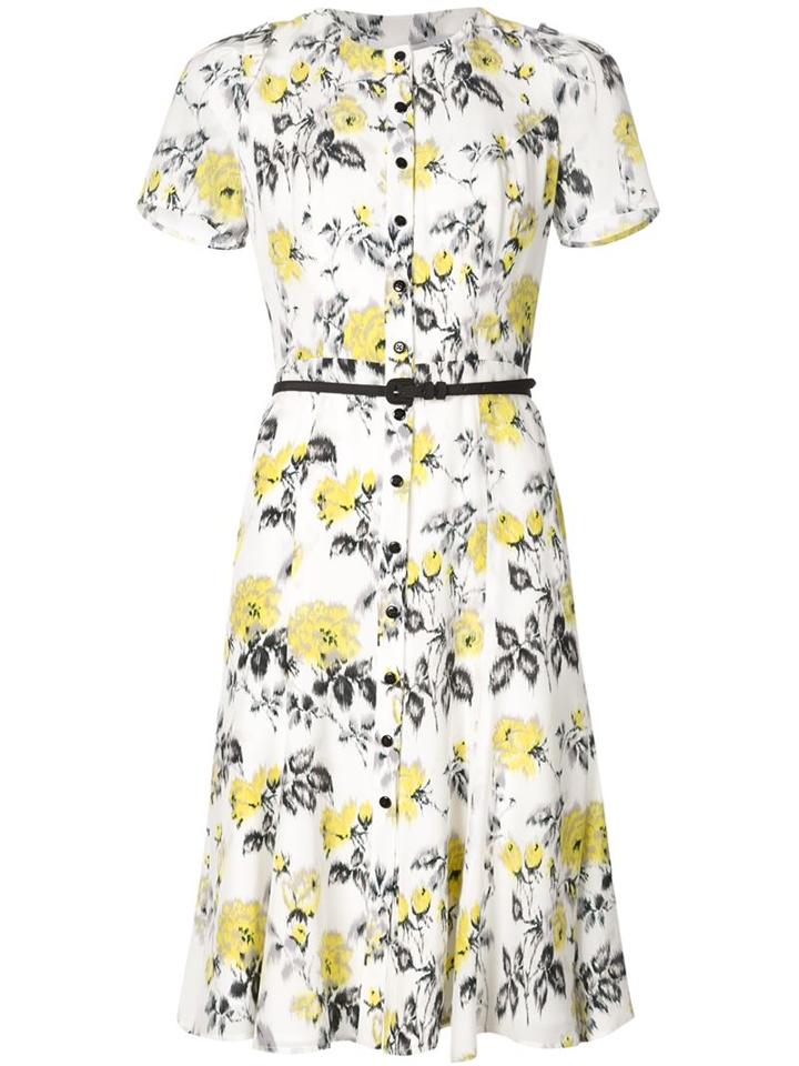 Carolina Herrera Floral Print Belt Dress