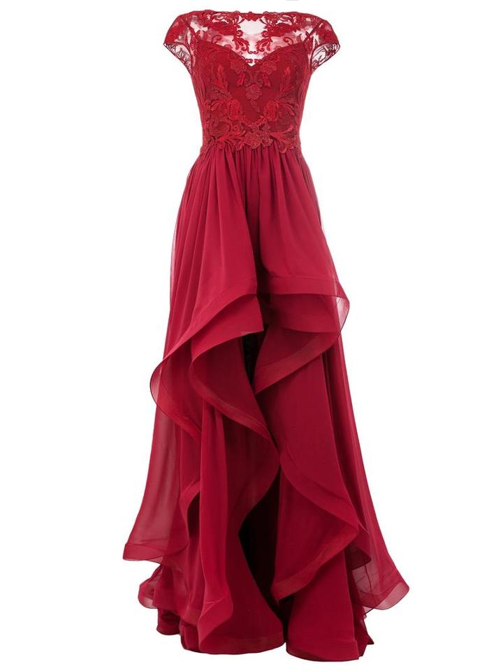 Zuhair Murad Lace Panel Dress, Women's, Size: 42, Red, Polyamide/polyester/silk