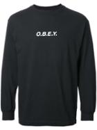 Obey Logo Print Sweatshirt, Men's, Size: Medium, Black, Cotton