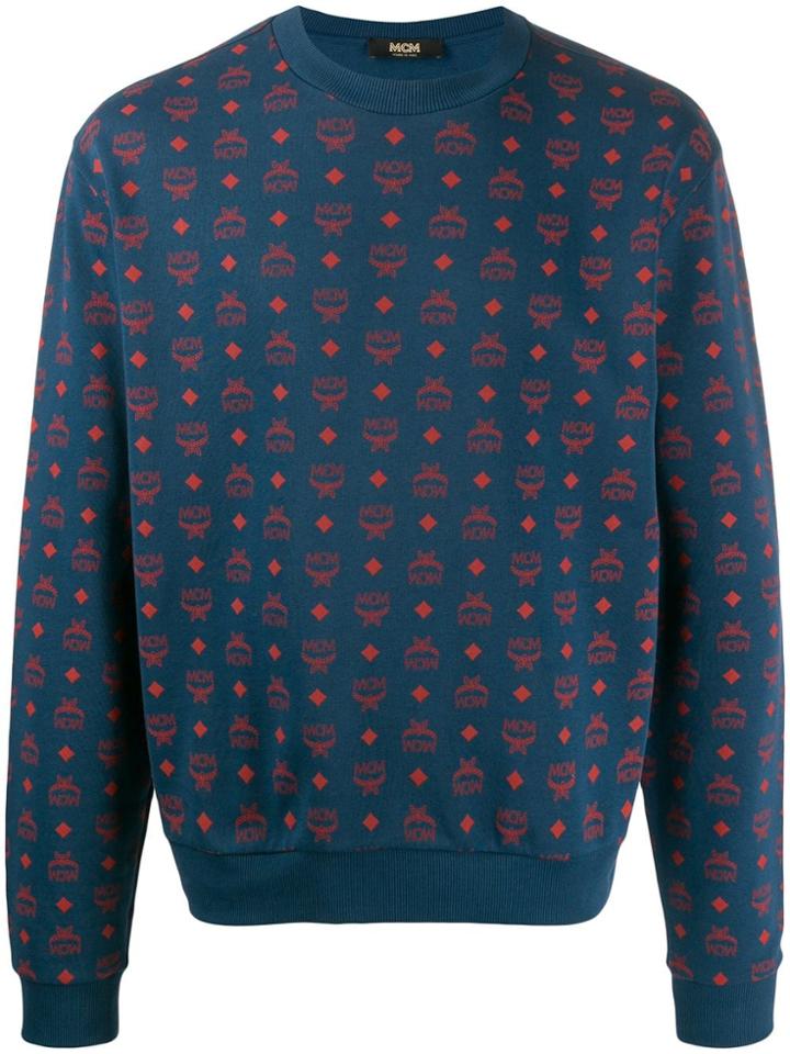 Mcm All-over Logo Jumper - Blue