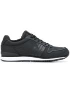 Emporio Armani Textured Lace-up Sneakers - Black