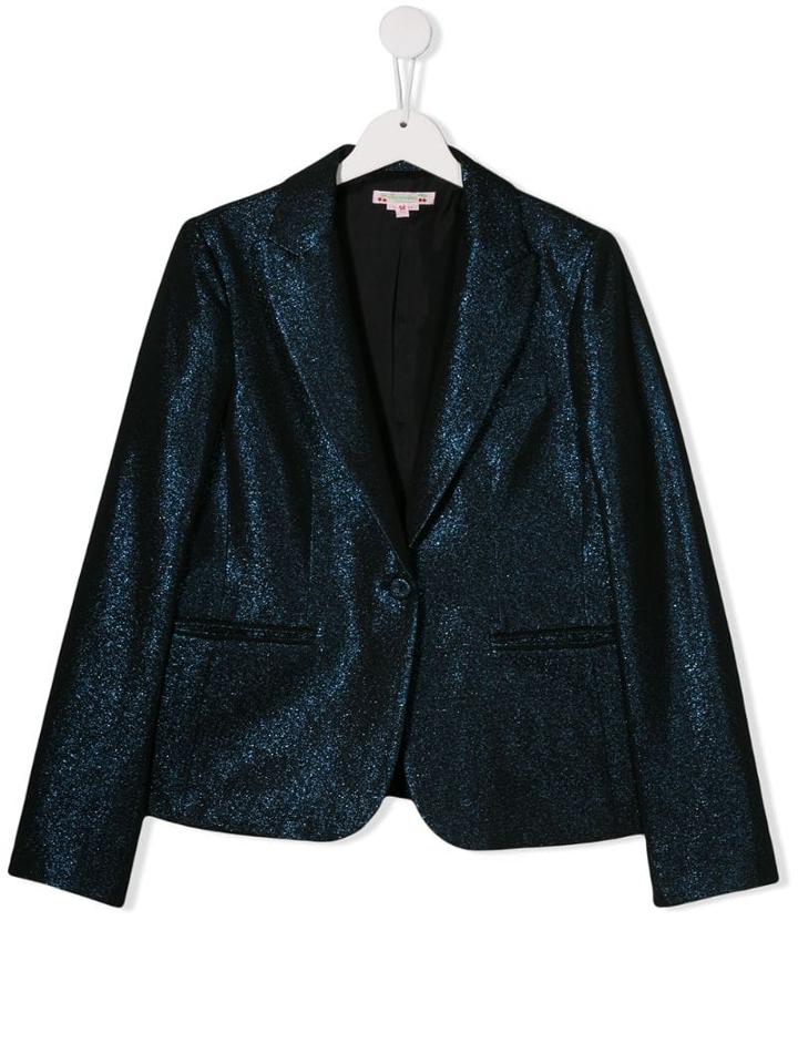 Bonpoint Button Up Shimmer Blazer - Black