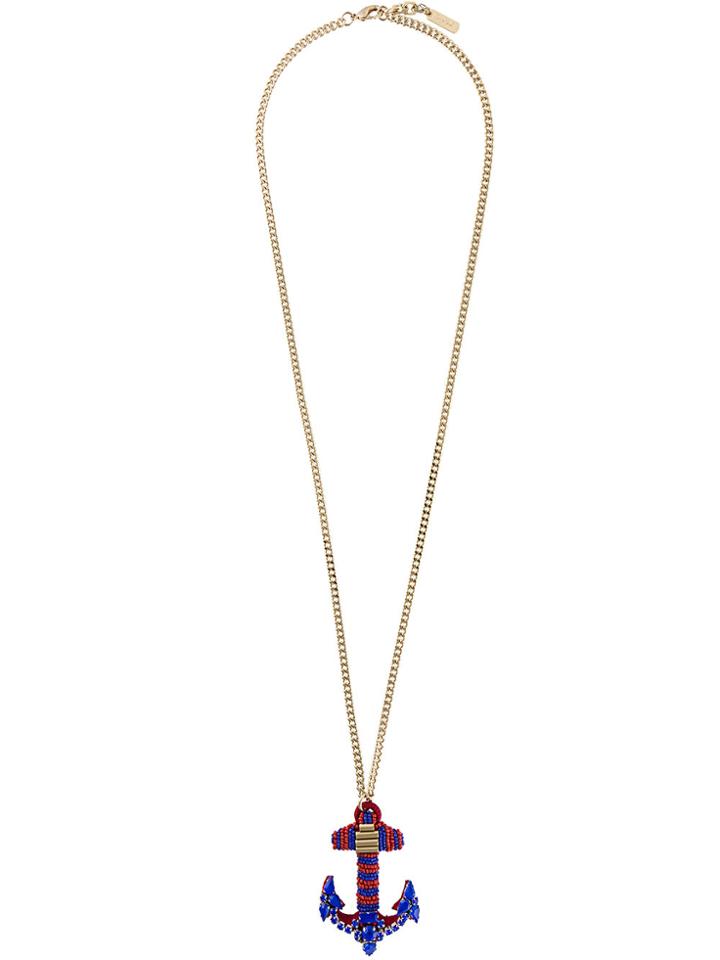 Radà Anchor Pendant Elongated Necklace - Blue