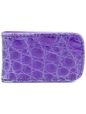 Jason Briggs Crocodile Effect Money Clip - Pink & Purple