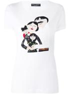 Dolce & Gabbana Family Patch T-shirt, Women's, Size: 42, White, Cotton/spandex/elastane