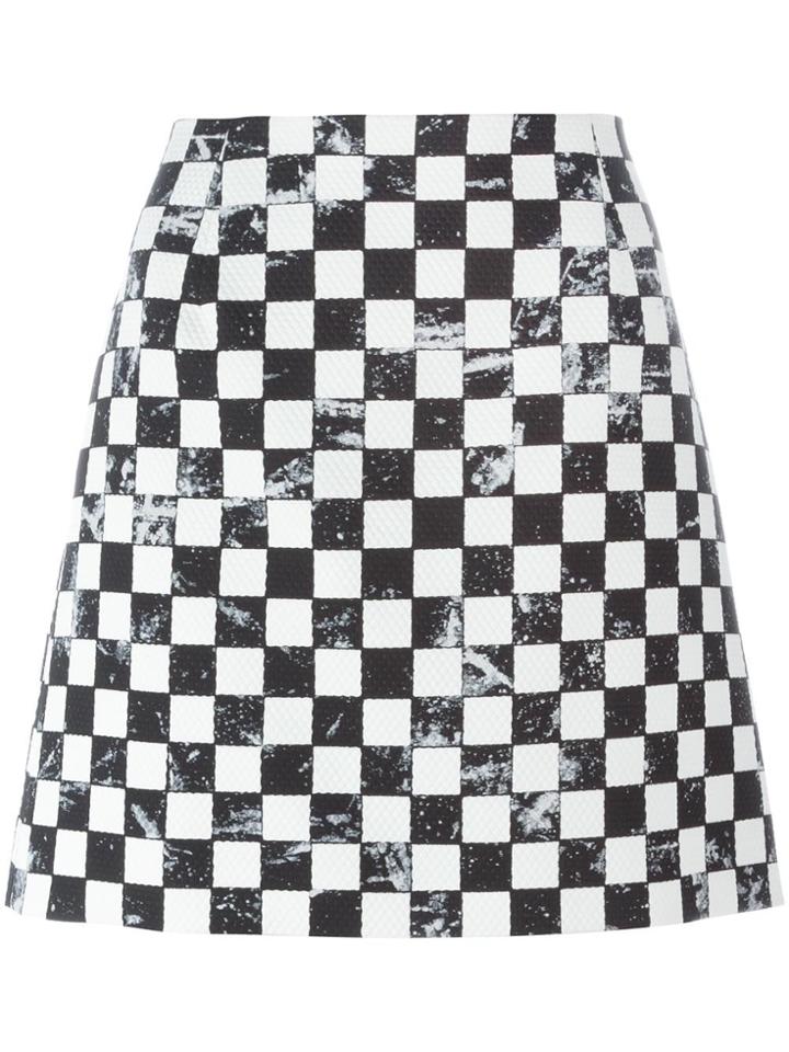 Marc Jacobs Checkerboard Print A-line Skirt - Black