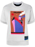 Prada Boat Print Short Sleeved Sweatshirt - Grey