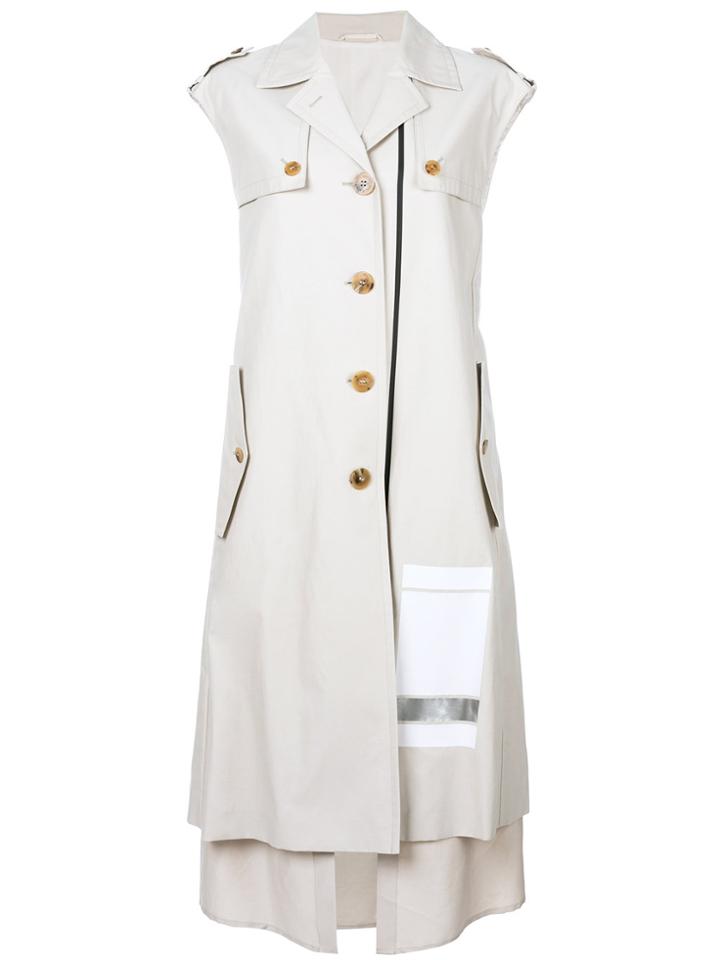 Neil Barrett Sleeveless Single Breasted Coat - Nude & Neutrals