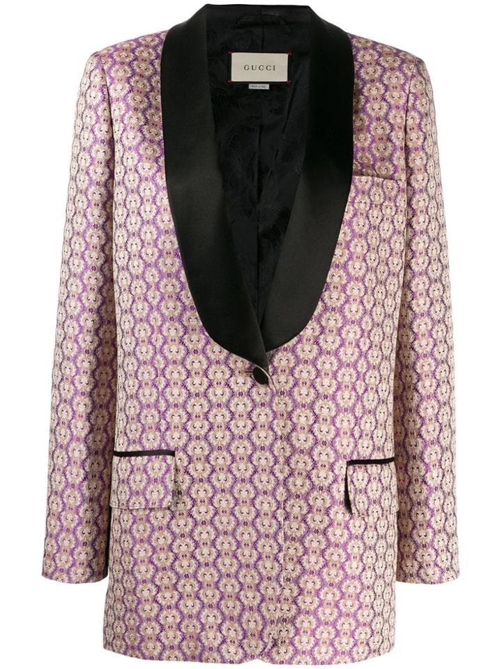Gucci Jacquard Tuxedo Blazer - Pink