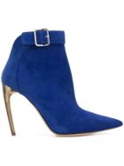 Alexander Mcqueen Single Buckle Ankle Boots - Blue