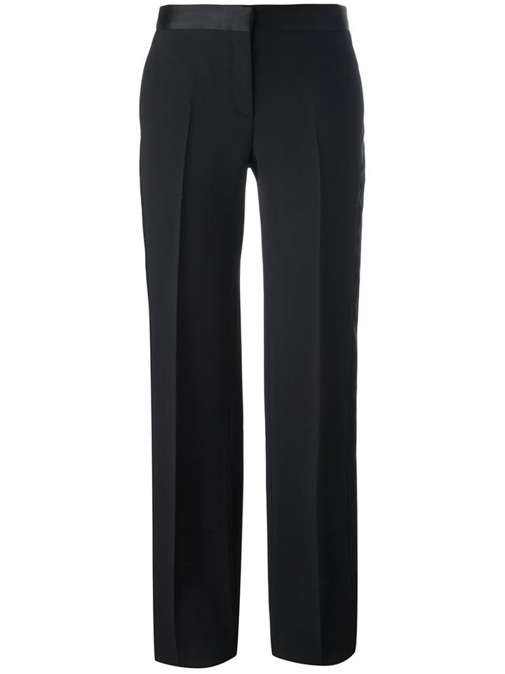 Alexander Mcqueen Straight-leg Tailored Trousers, Women's, Size: 42, Black, Silk/cupro/wool