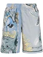 Givenchy Printed Swim Shorts - Blue