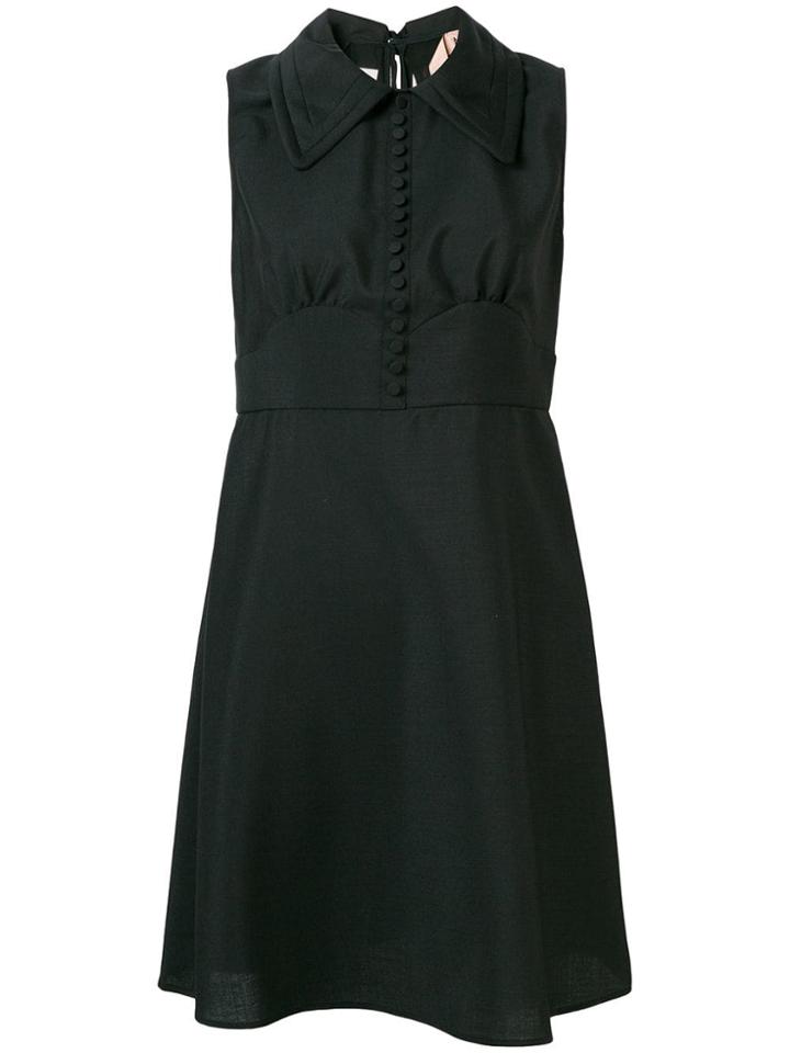 No21 Micro Button Dress - Black