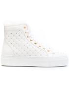 Le Silla Quilted Lace-up Boots - White