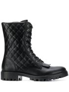 Trussardi Jeans Quilted Ankle Boots - Black
