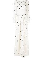 Oscar De La Renta Polka Dot Long Dress - White