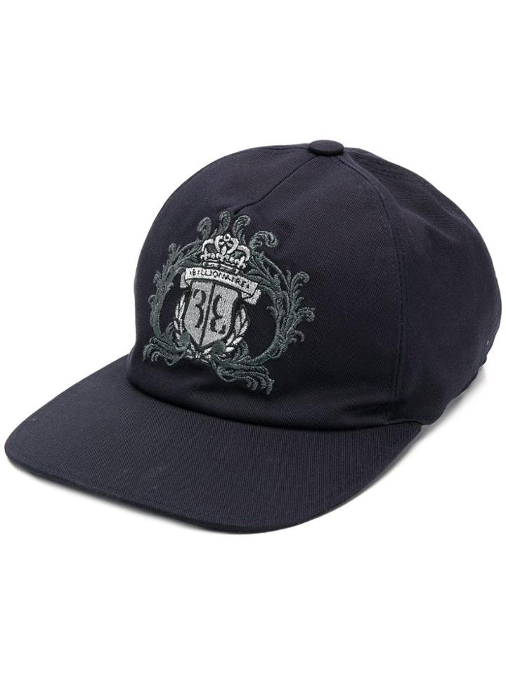 Billionaire Logo Print Baseball Cap - Blue